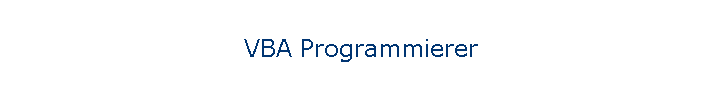 VBA Programmierer